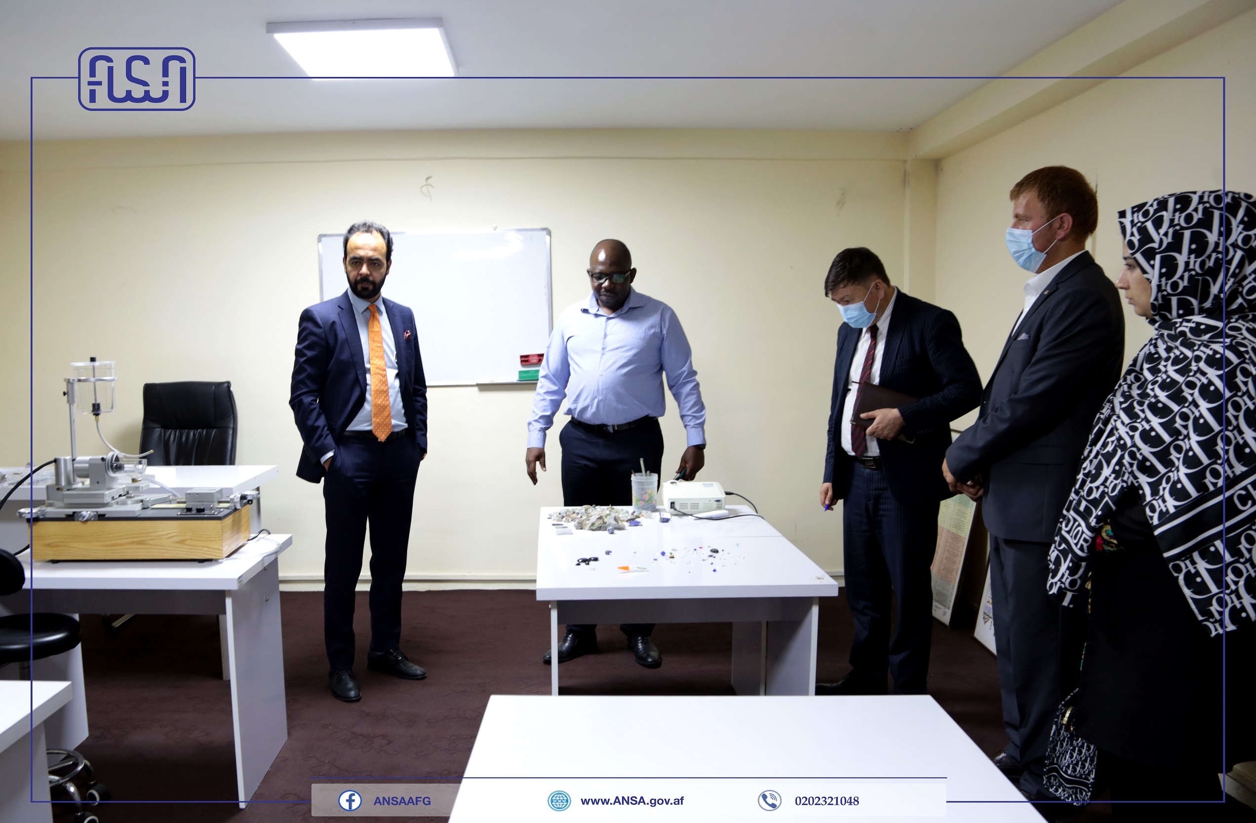 Visiting the Gemology Laboratory and drafting of identification modus operandi, quality stabilization and export of precious stones by Afghanistan National Standards Authority.