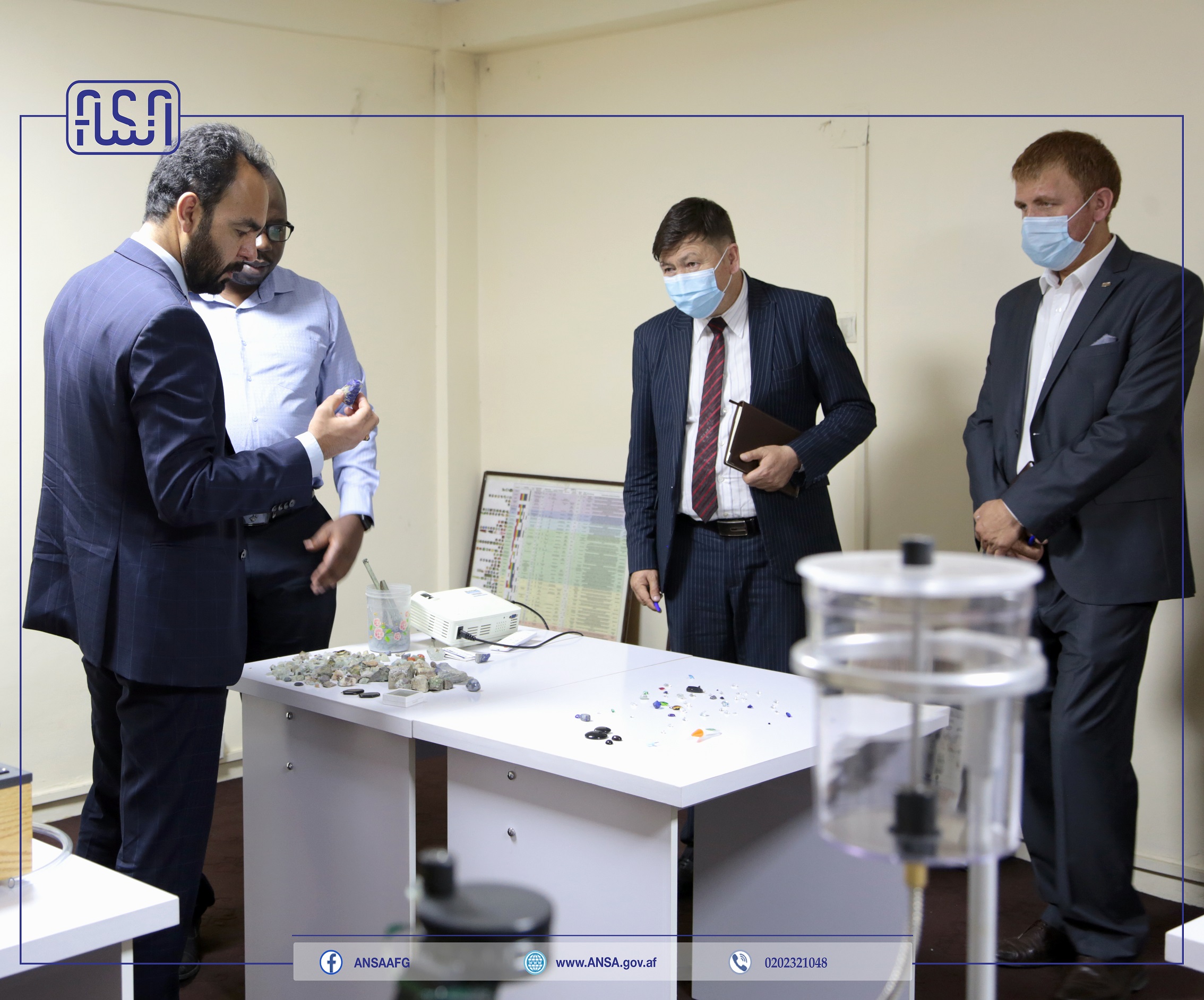 Visiting the Gemology Laboratory and drafting of identification modus operandi, quality stabilization and export of precious stones by Afghanistan National Standards Authority.