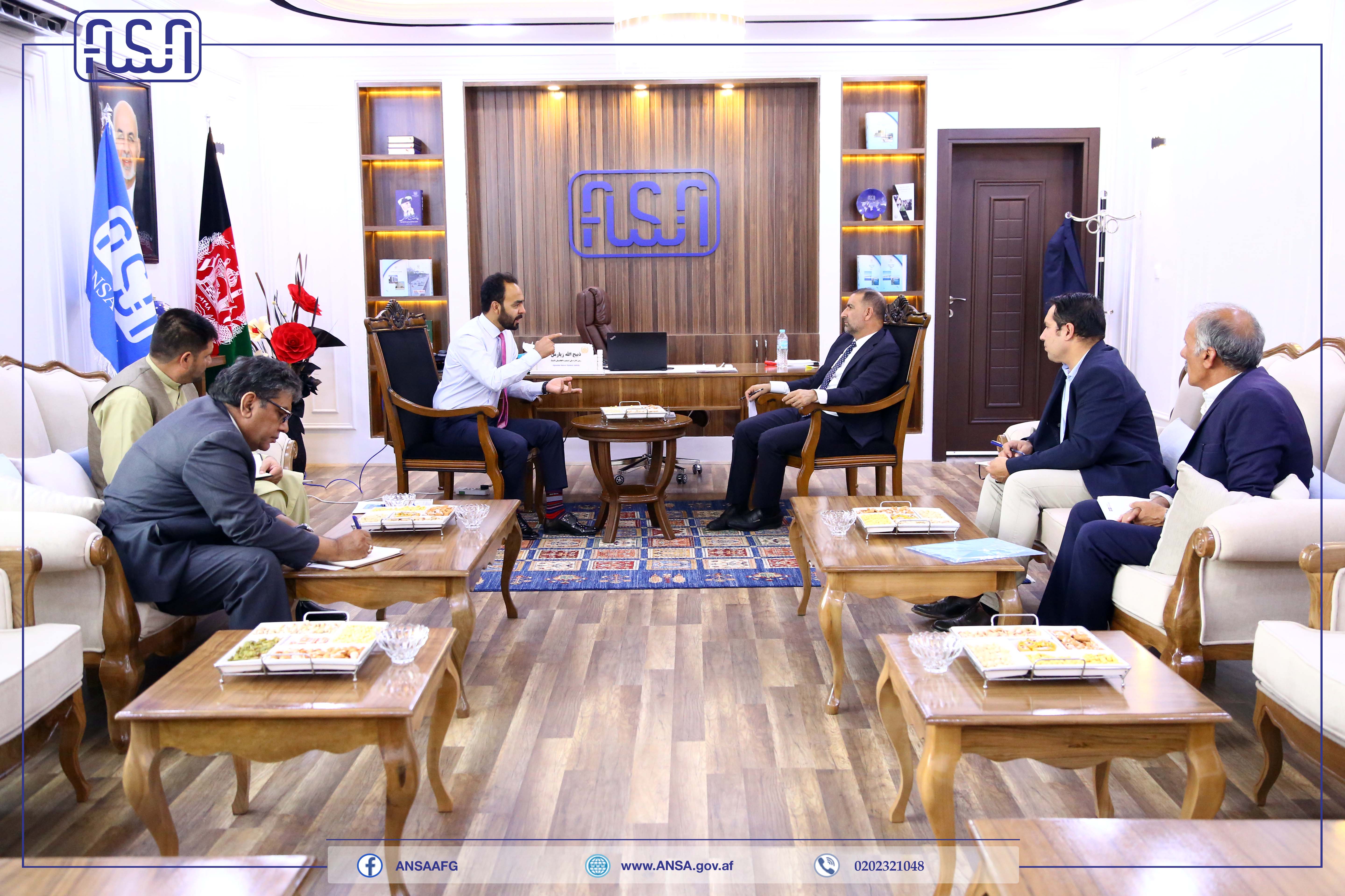 رئیس عمومی اداره ملی ستندرد با رئیس اتاق صنایع ومعادن افغانستان دیدار کرد.