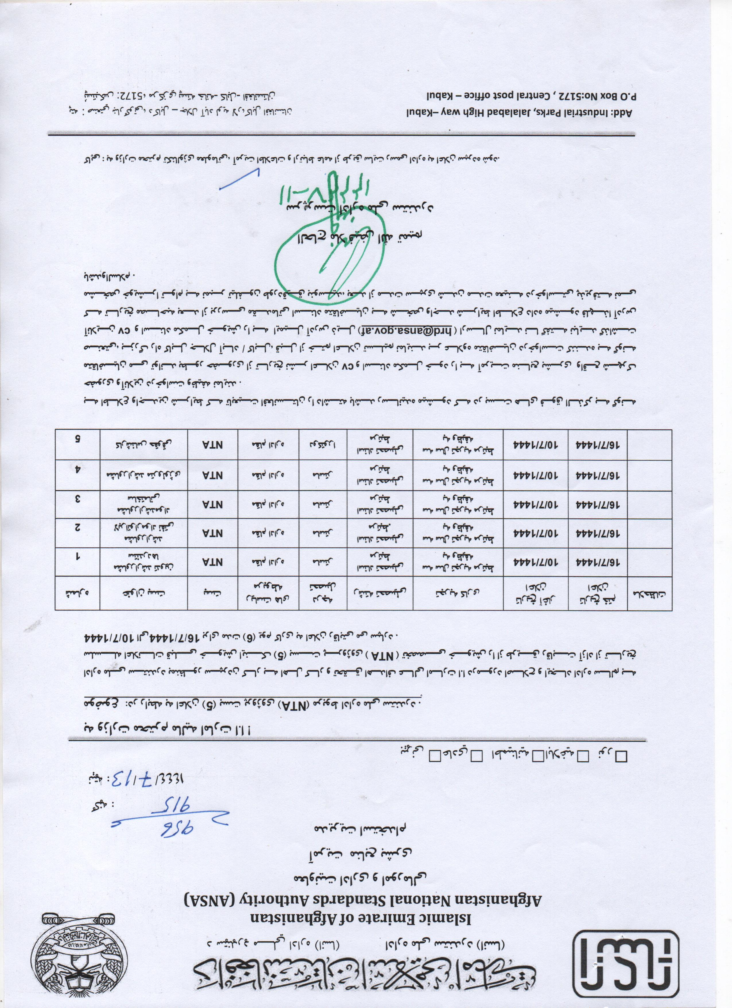 د سټنډرډ ملي ادارې( 5) مرکزي NTA  خالي بستونو اعلان ته وسپارل شول .